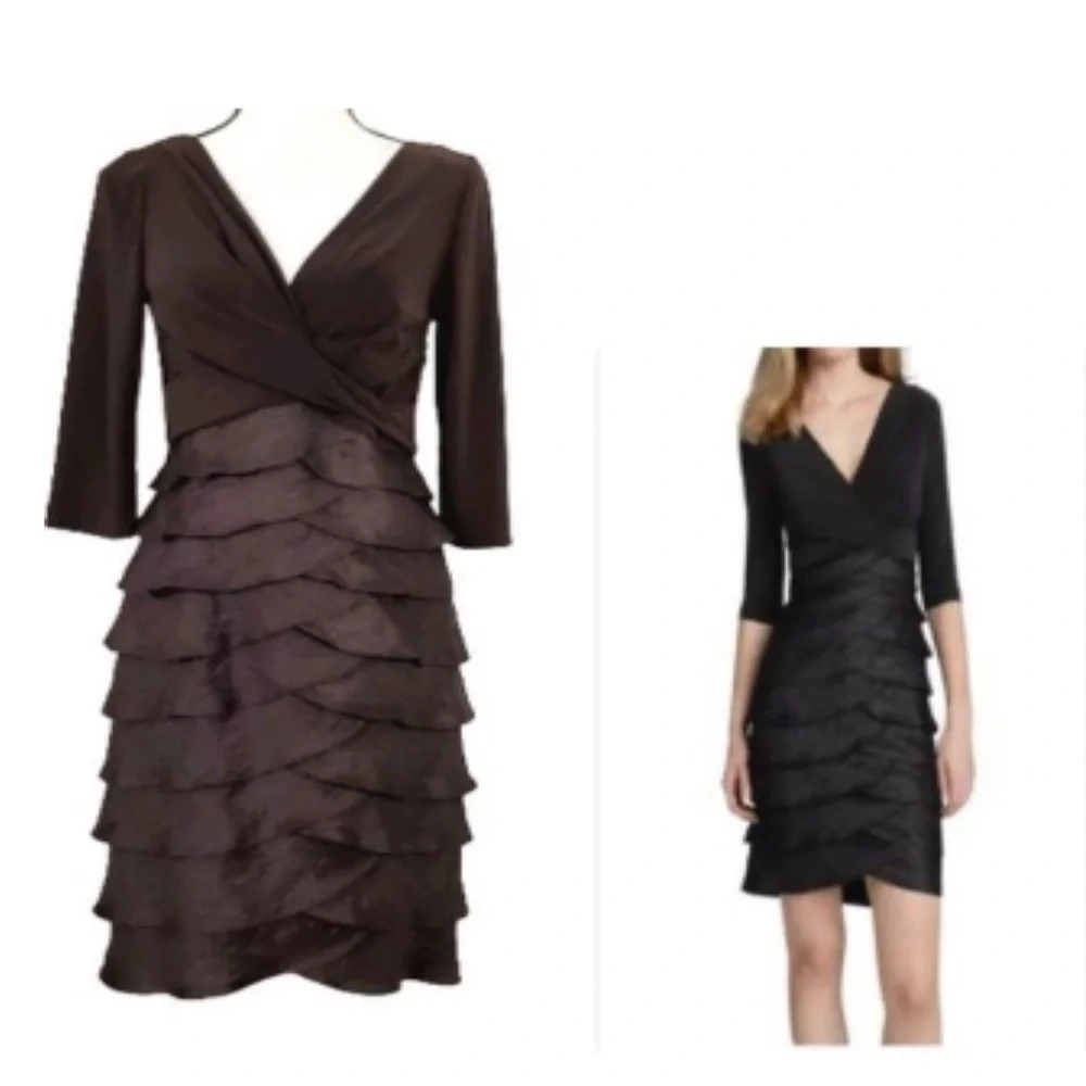 Adrianna Papell Multi-tiered Ruffled Dress